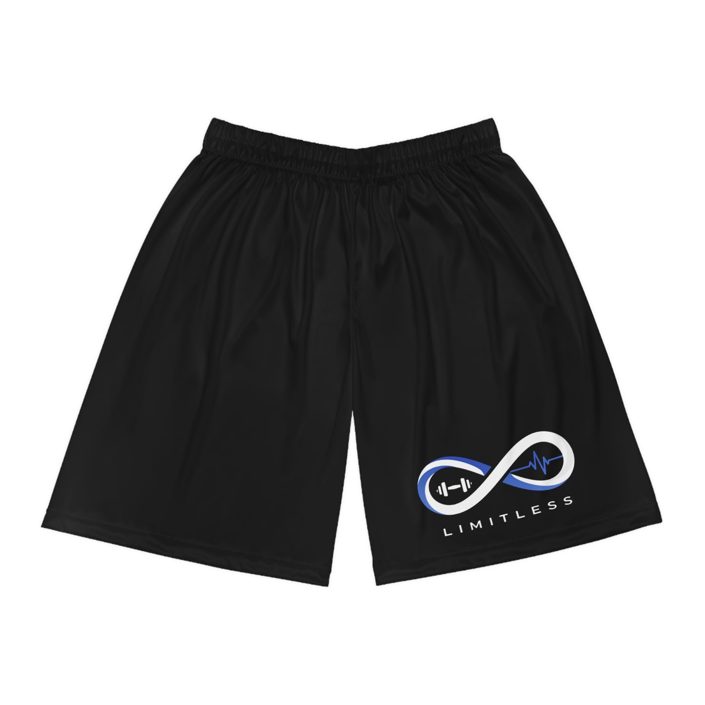 “Limitless” Basketball Shorts (AOP): Black