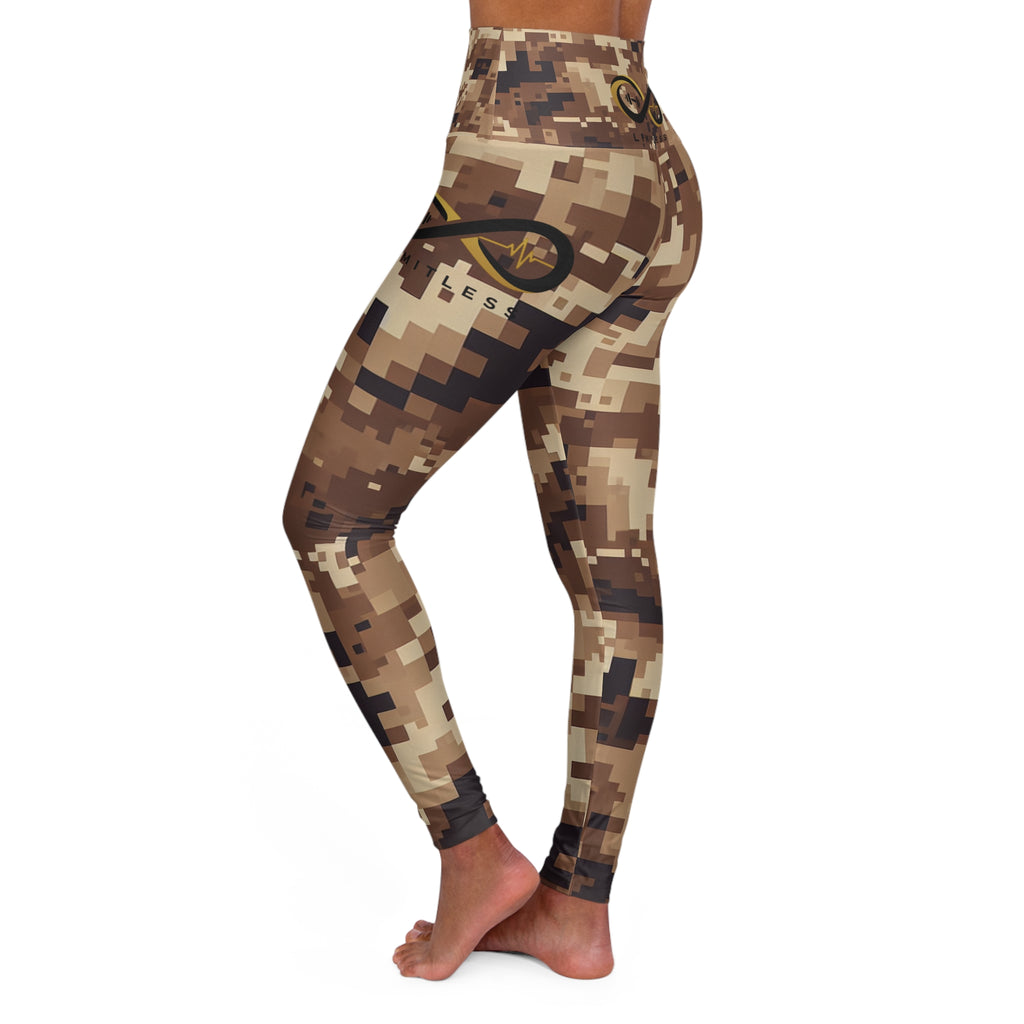 “Limitless” Camo High-Waisted Leggings (Brown)