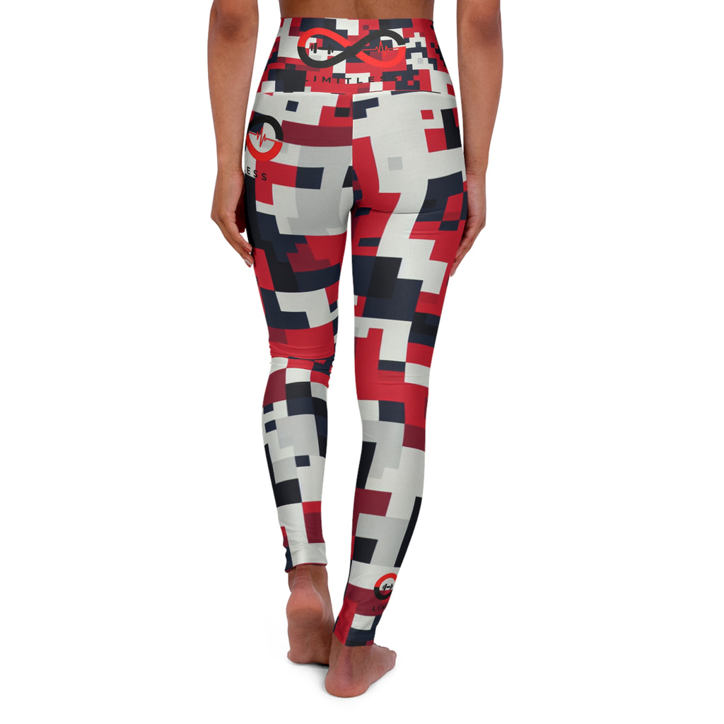 “Limitless” Digital High-Waisted Leggings (Red)