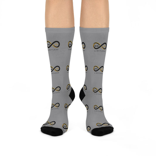 “Limitless” Cushioned Crew Socks: Grey