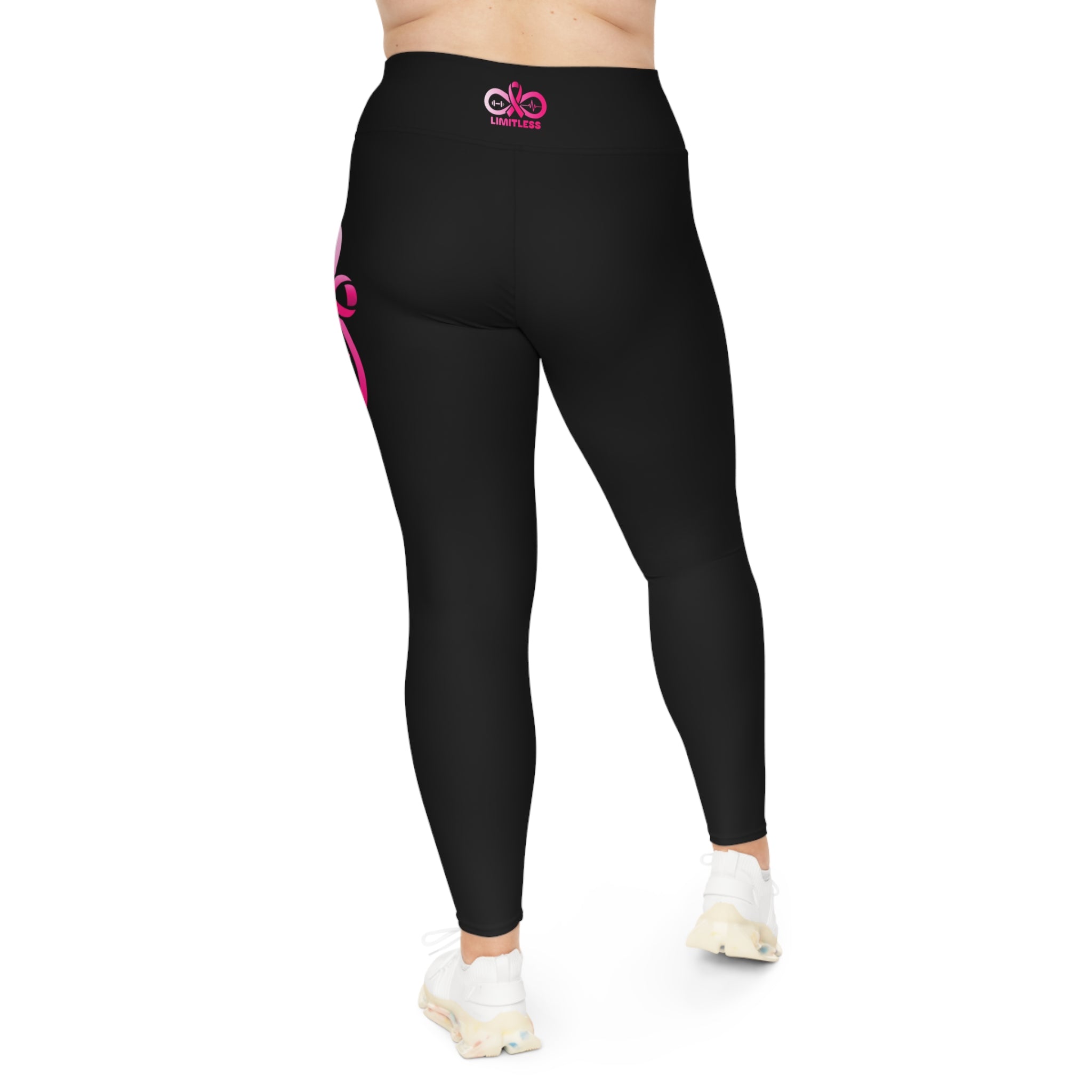 “Limitless” More to Love “Breast Cancer Awareness” Leggings (Black)