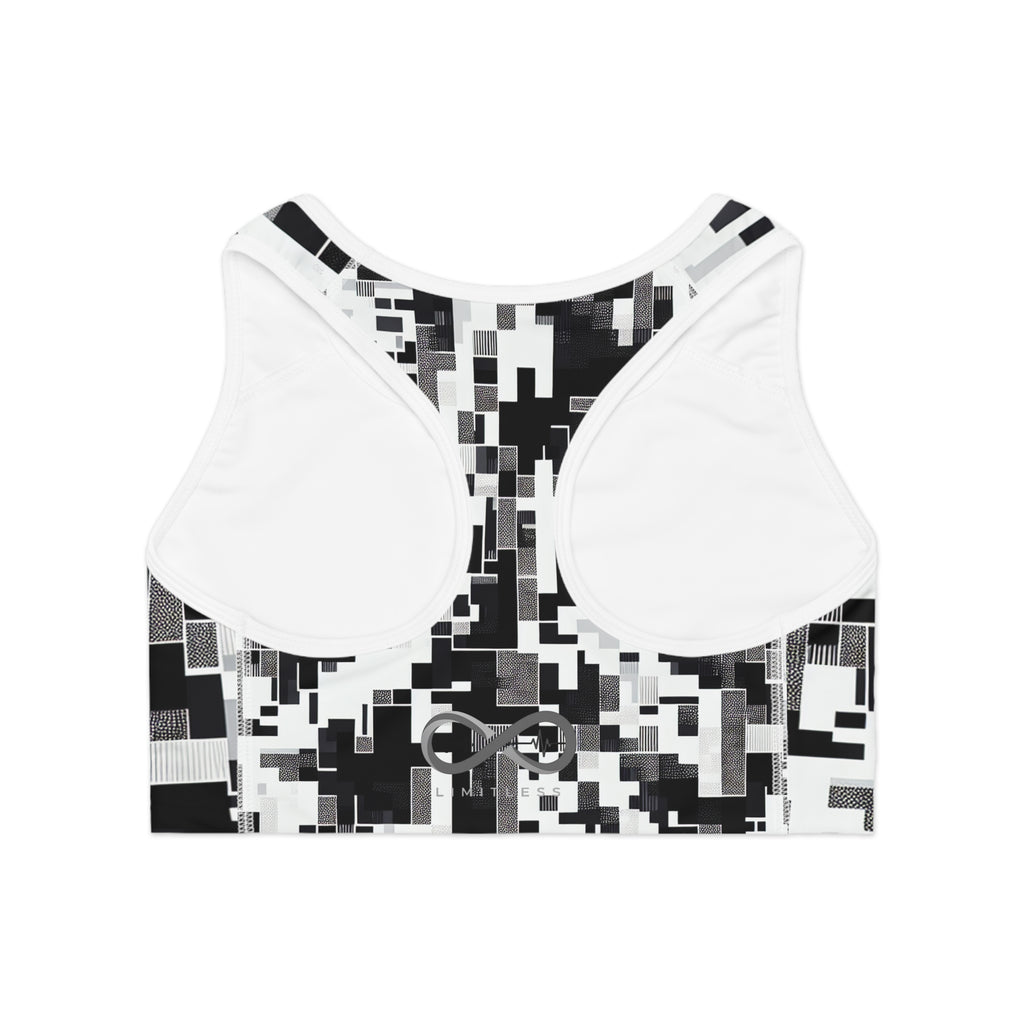 “Limitless” Digital Sports Bra (Black &White)