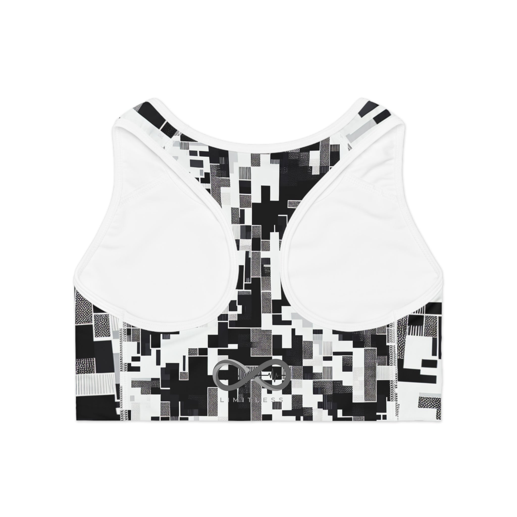“Limitless” Digital Sports Bra (Black &White)