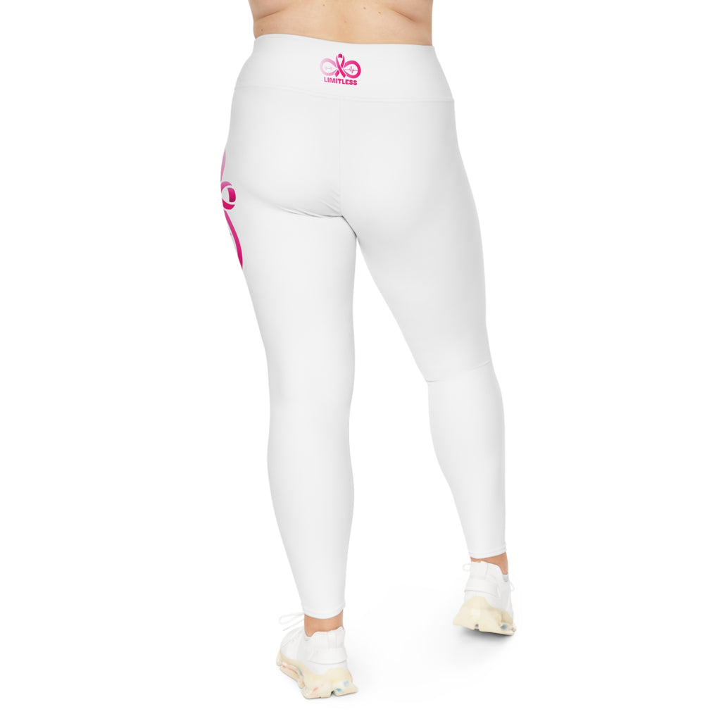 “Limitless” More to Love “Breast Cancer Awareness” Leggings (White)