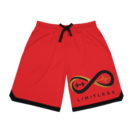 “Limitless” Basketball Rib Shorts (AOP): Red