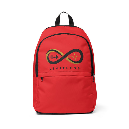 “Limitless” Unisex Fabric Backpack: Red