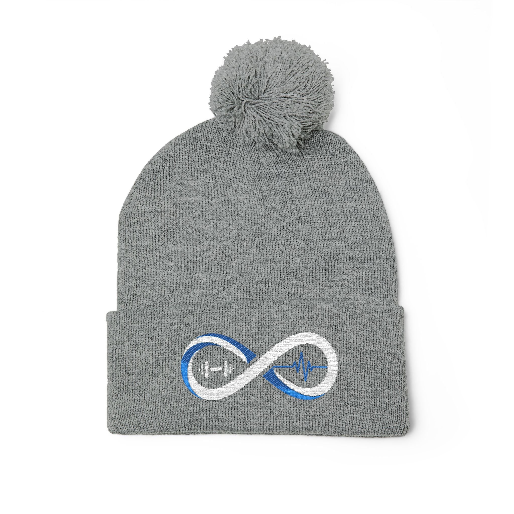 “Limitless” Pom-Pom Knit Cap (Embroidery)
