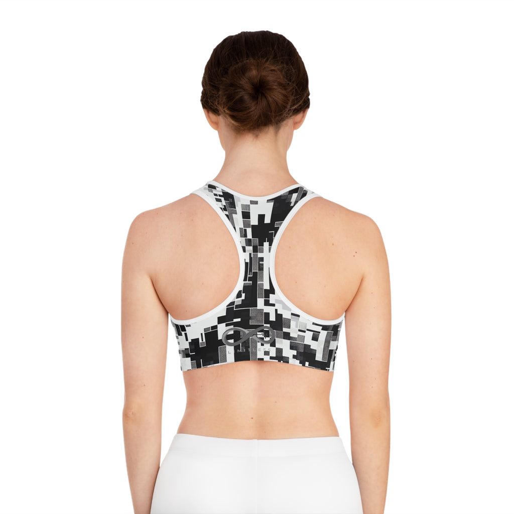 “Limitless” Digital Sports Bra (Black &White)