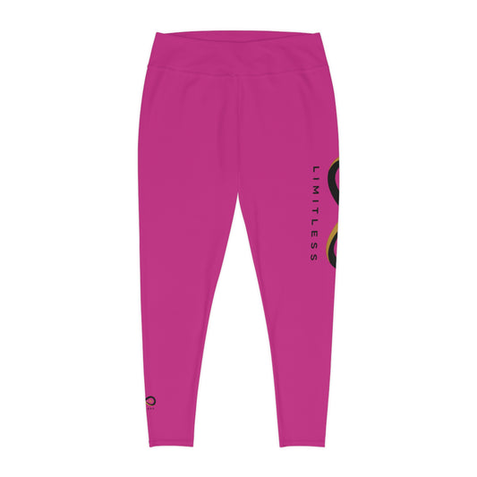 “Limitless” Plus Size Leggings (AOP): Pink