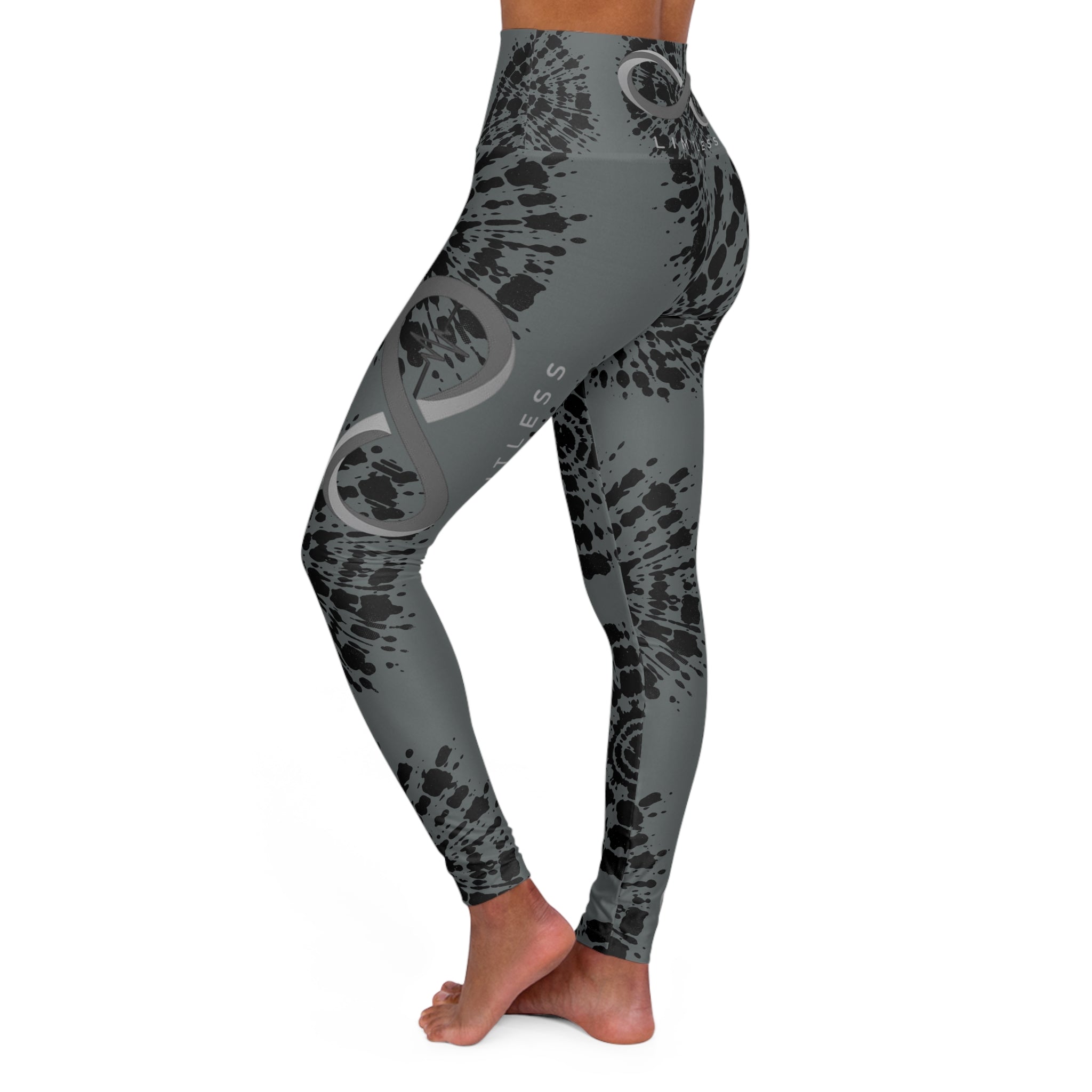 “Limitless” High Waisted Leggings (Gray Tie Dye)
