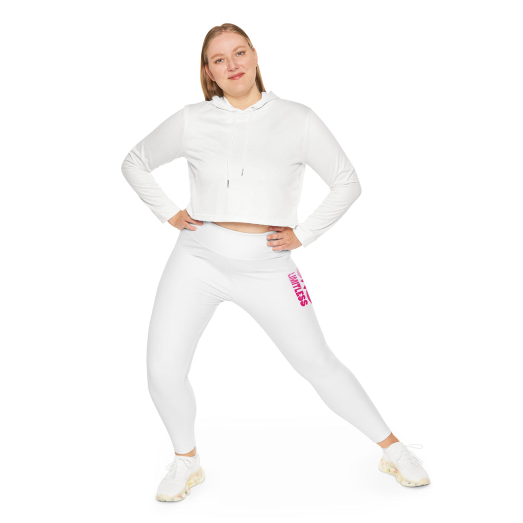 “Limitless” More to Love “Breast Cancer Awareness” Leggings (White)