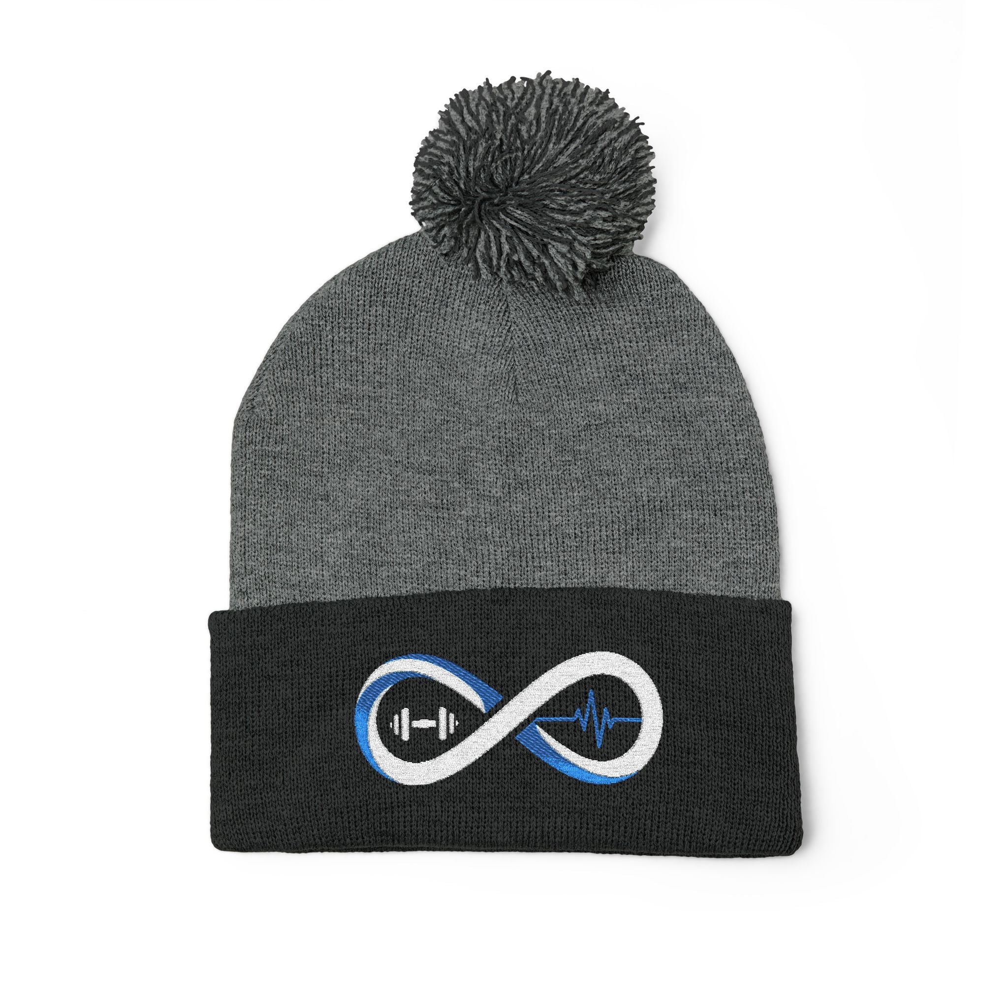 “Limitless” Pom-Pom Knit Cap (Embroidery)