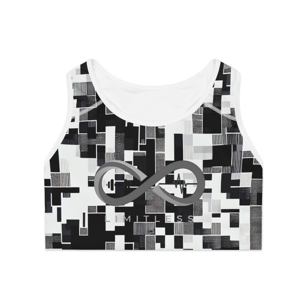 “Limitless” Digital Sports Bra (Black &White)