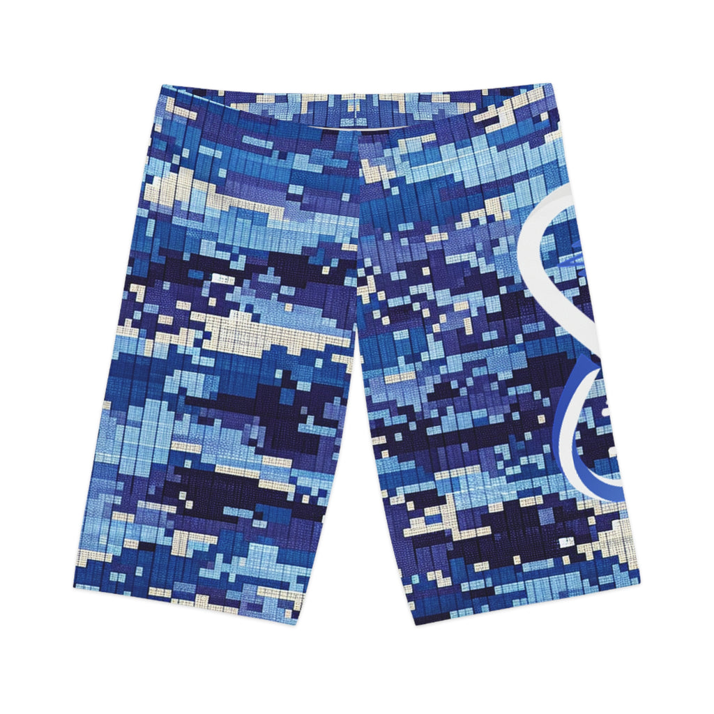 “Limitless” Camo Women's Bike Shorts (Blue)