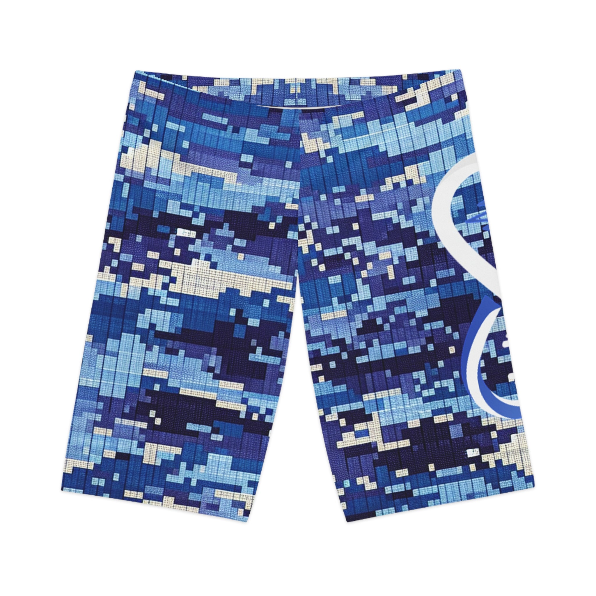 “Limitless” Camo Women's Bike Shorts (Blue)