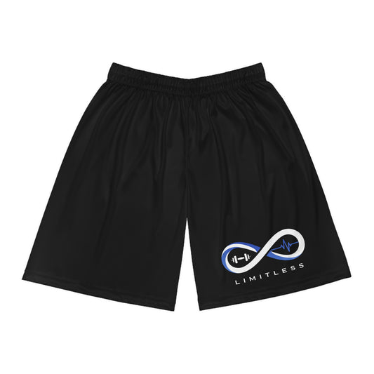 “Limitless” Basketball Shorts (AOP): Black