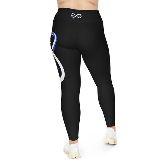 “Limitless” More to Love Leggings (AOP): Black