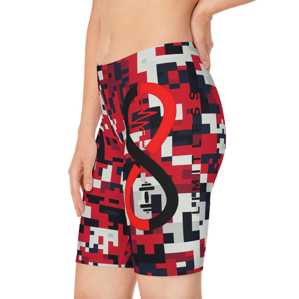 “Limitless” Digital Women's Bike Shorts (Red)