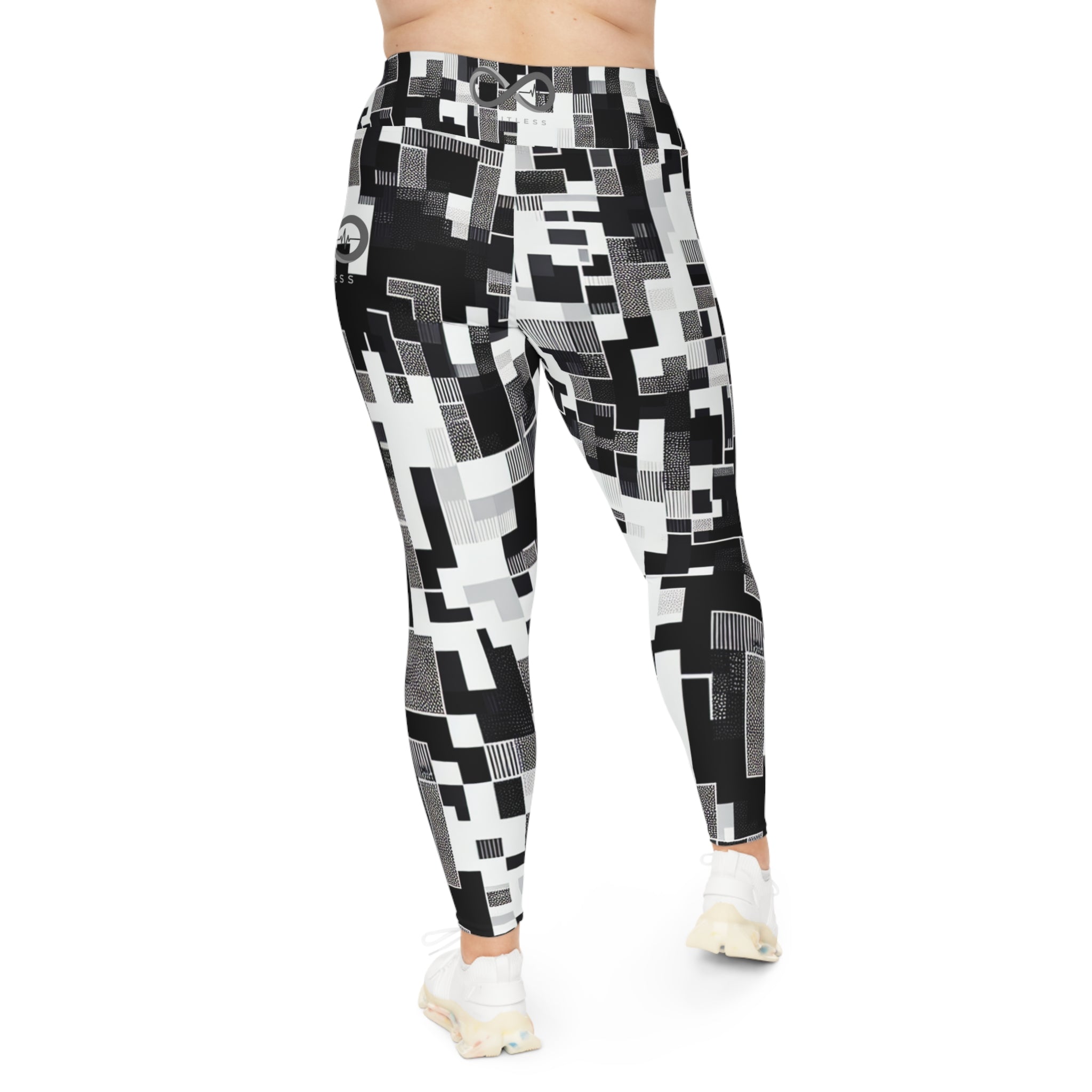 “Limitless” Digital More to Love Leggings (Black & White)