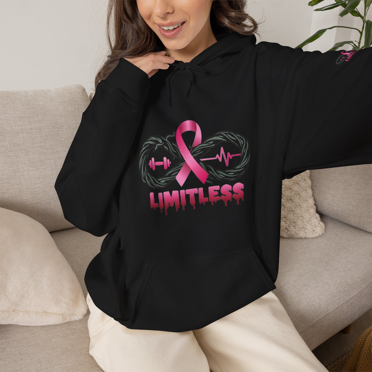 “Limitless” Breast Cancerween Unisex Hooded Sweatshirt