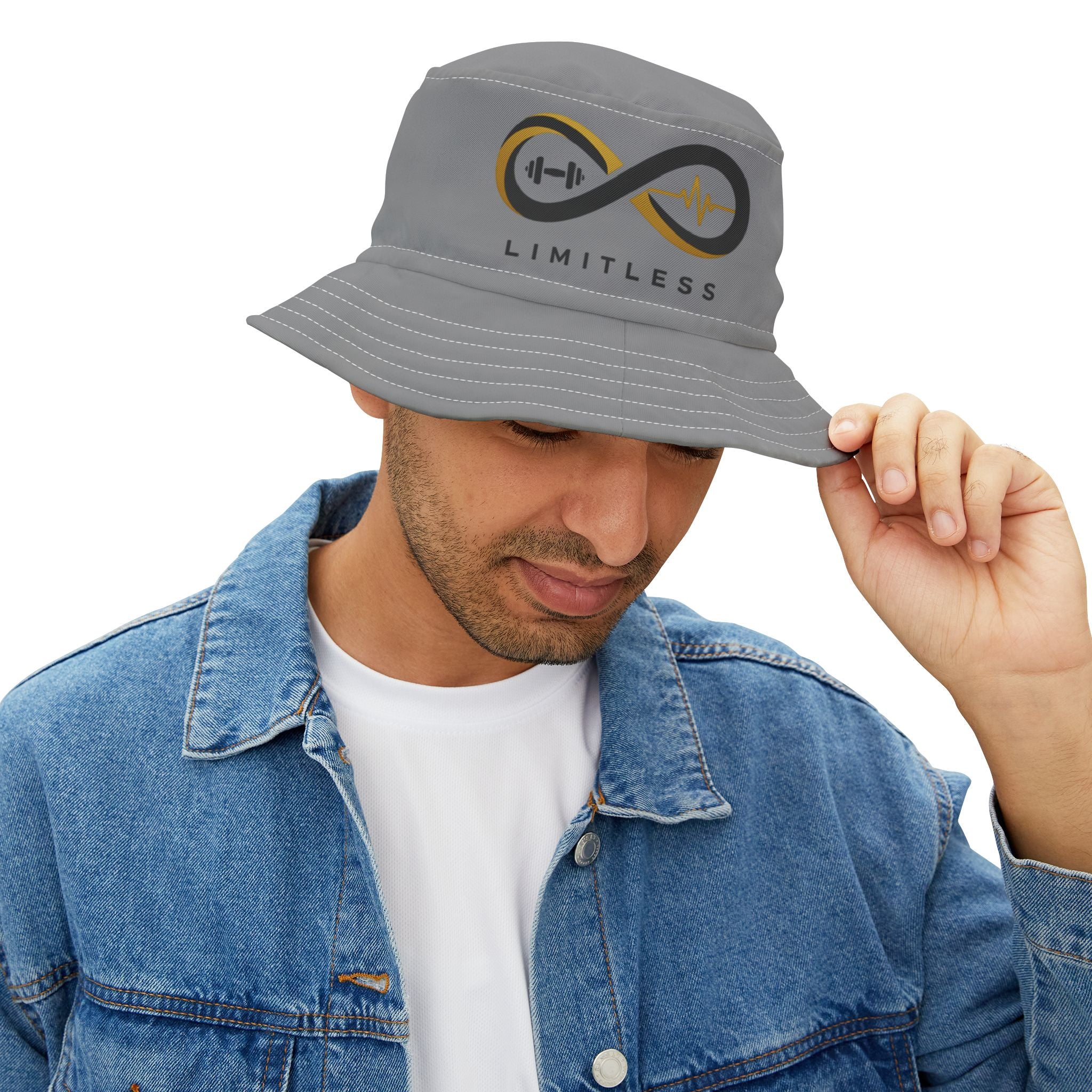 “Limitless” Bucket Hat (AOP): Grey