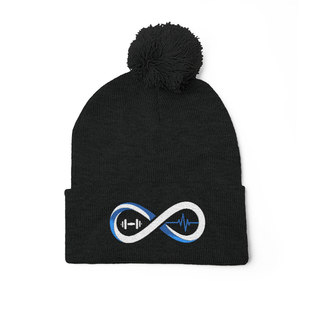 “Limitless” Pom-Pom Knit Cap (Embroidery)