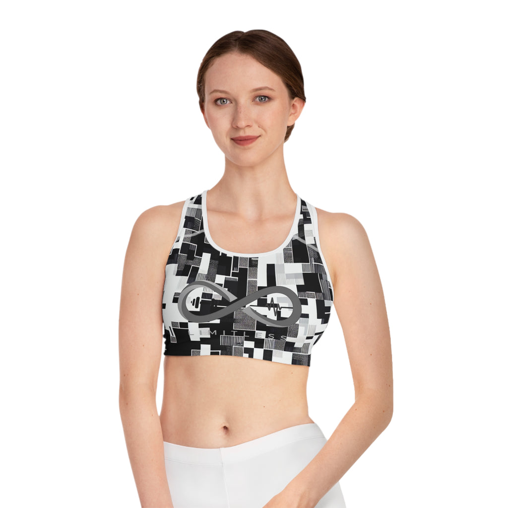 “Limitless” Digital Sports Bra (Black &White)