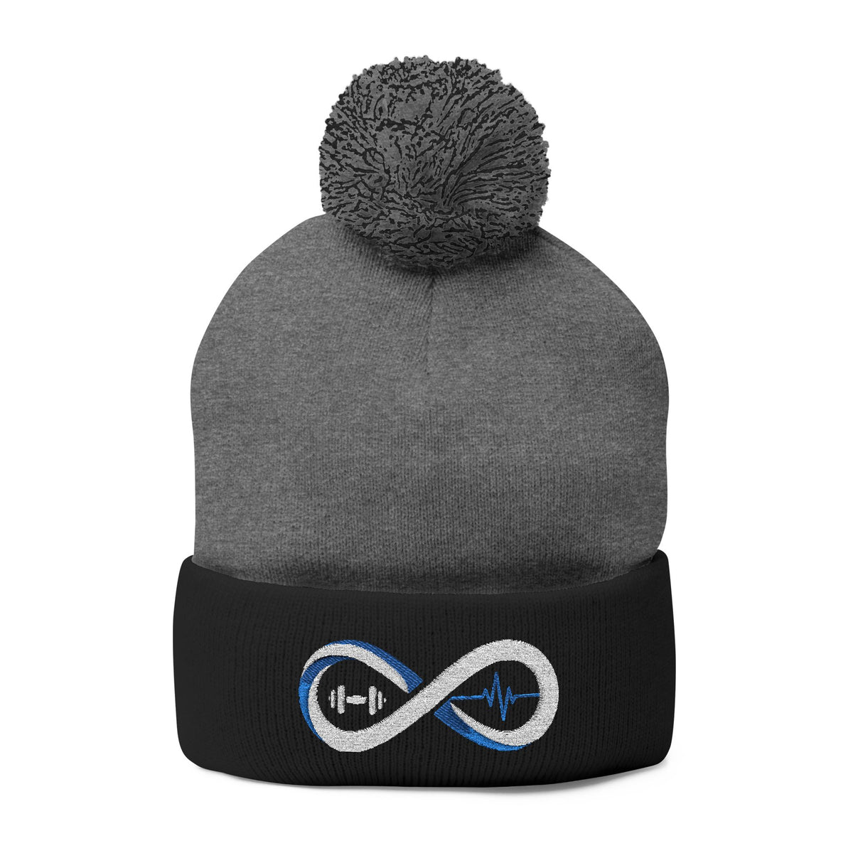 “Limitless” Pom-Pom Knit Cap (Embroidery)