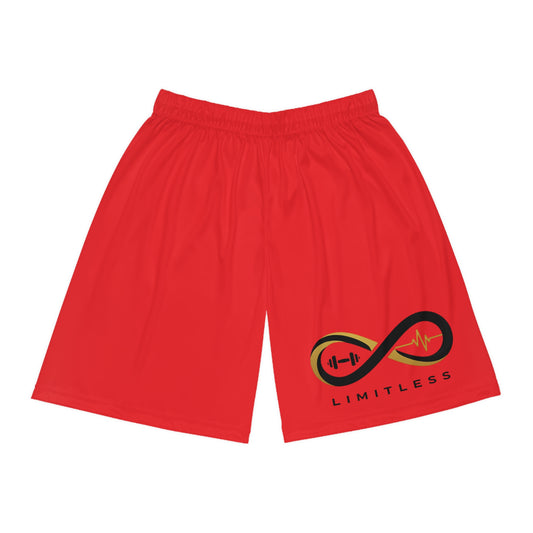 “Limitless” Basketball Shorts (AOP): Red