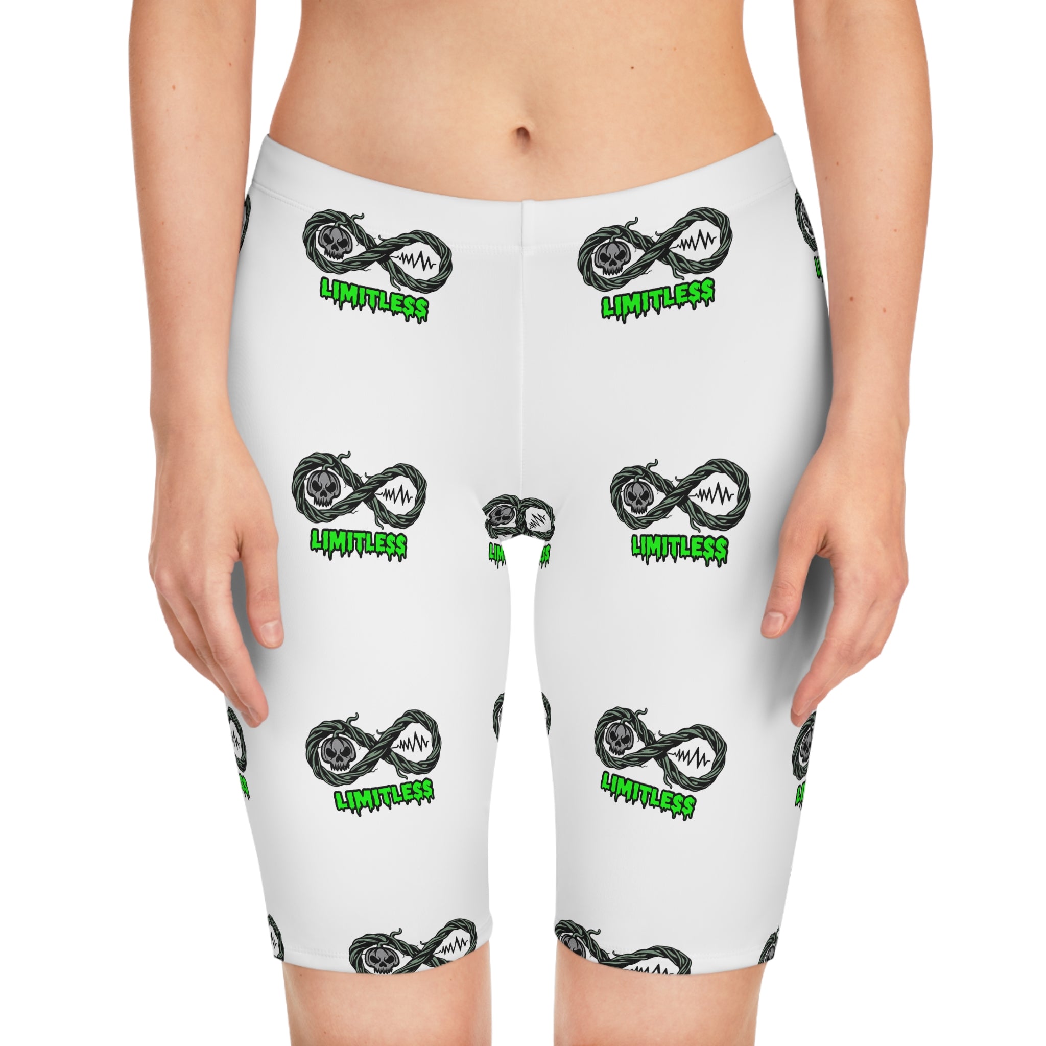 “Limitless” Halloween Women's Bike Shorts (White)