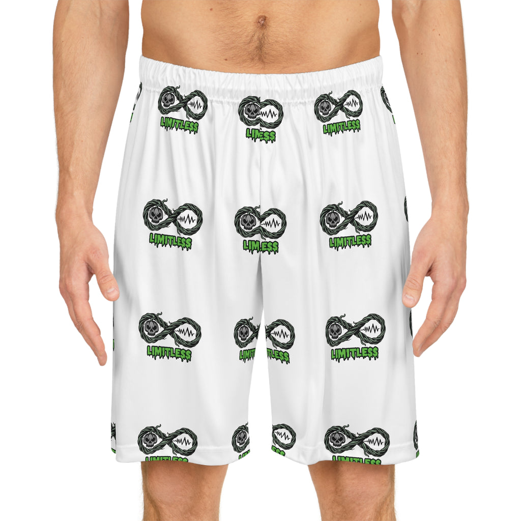 “Limitless” Halloween Basketball Shorts (White)