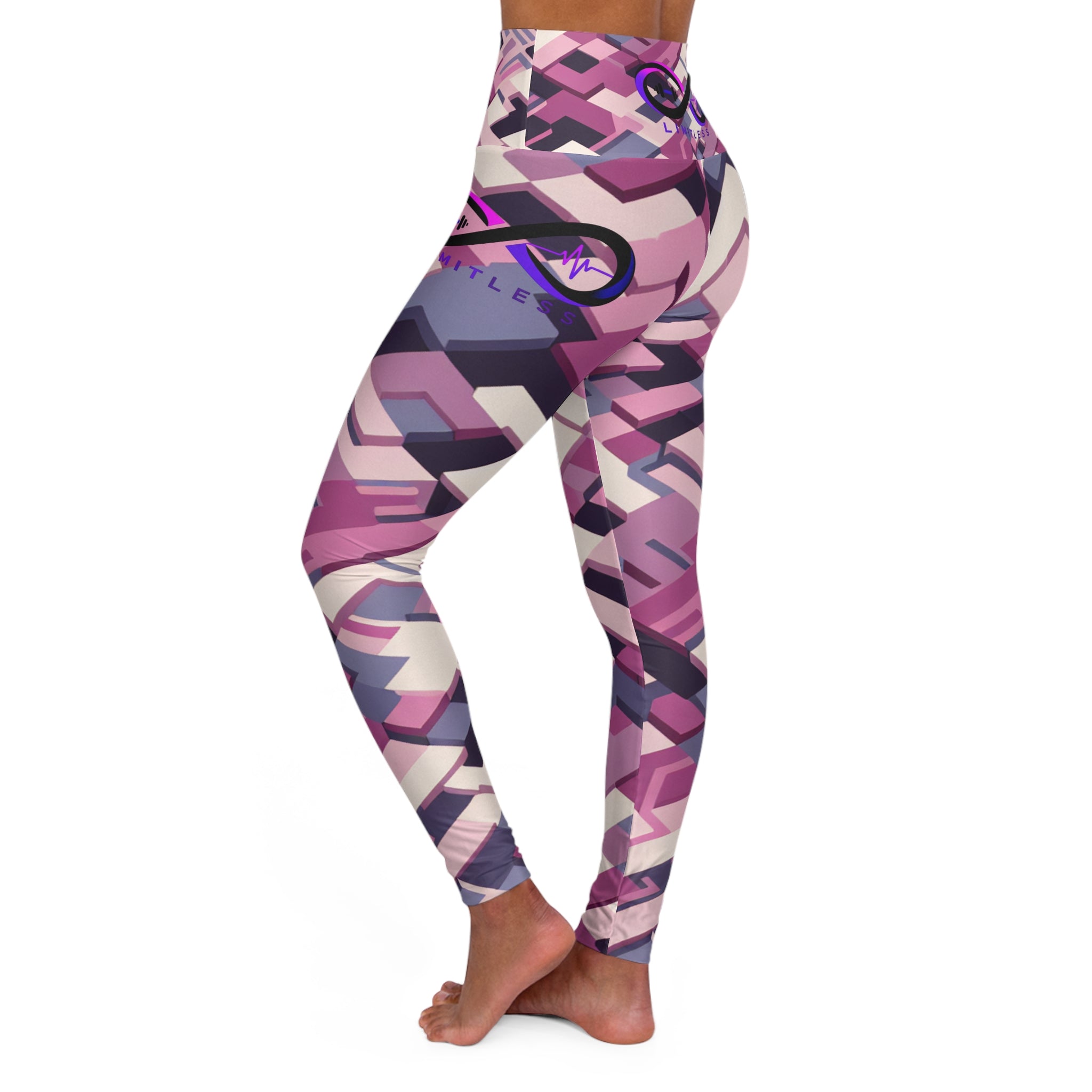 “Limitless” Digital High-Waisted Leggings (Pink)
