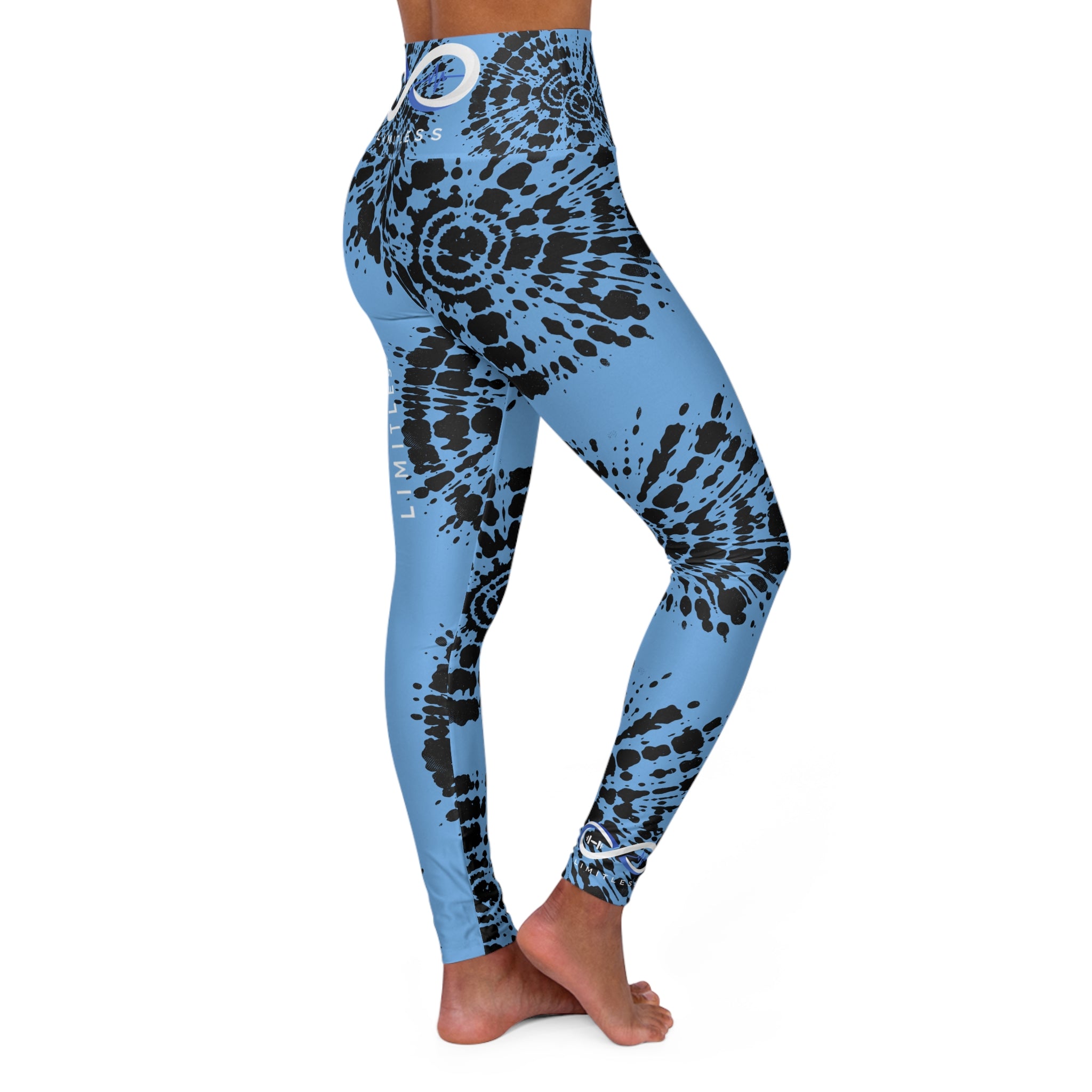 “Limitless” High Waisted Leggings (Light Blue Tie Dye)