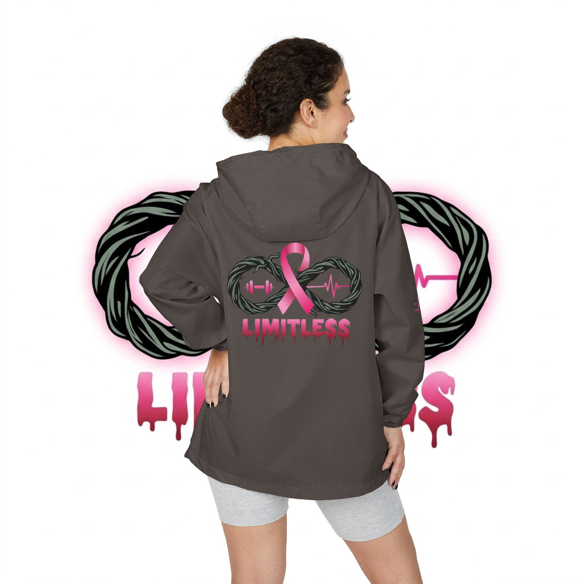 “Limitless” Breast Cancerween Unisex Windbreaker