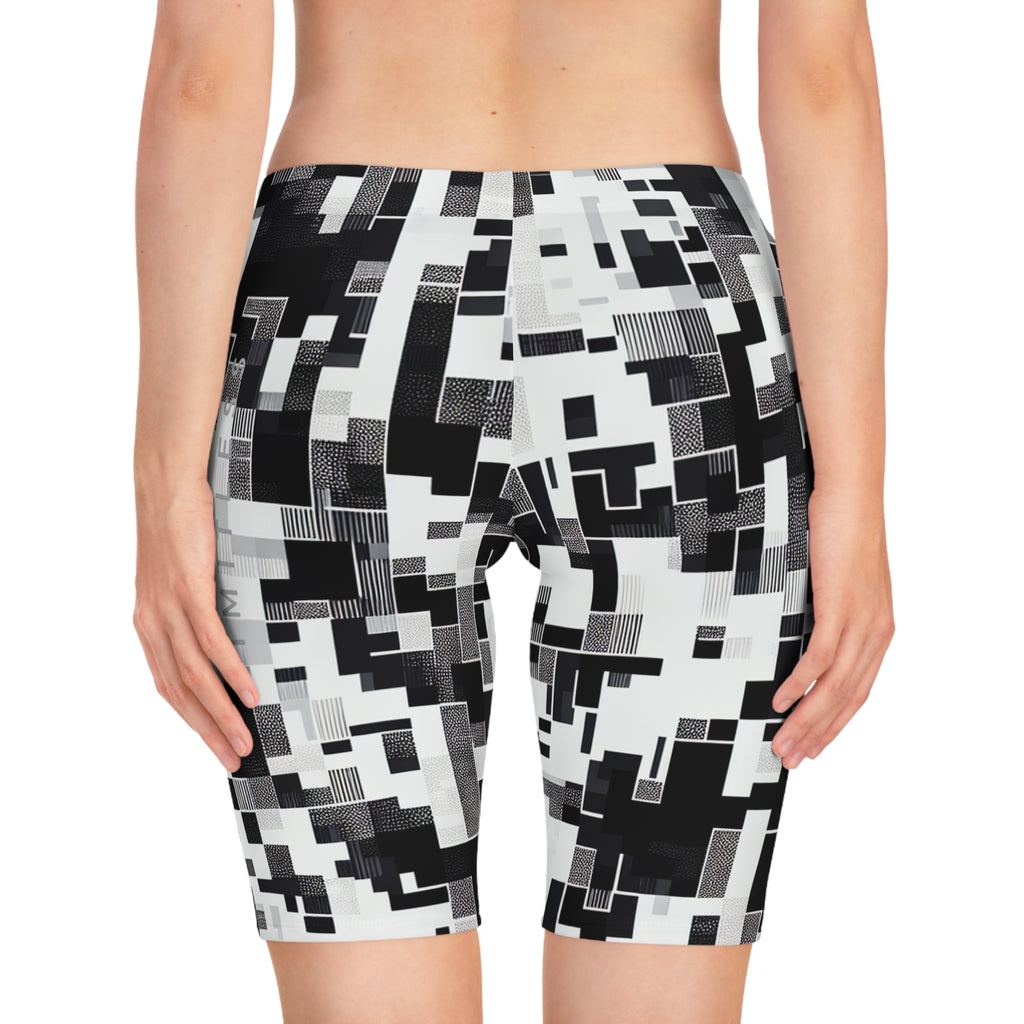 “Limitless” Digital Women's Bike Shorts (Black & White)
