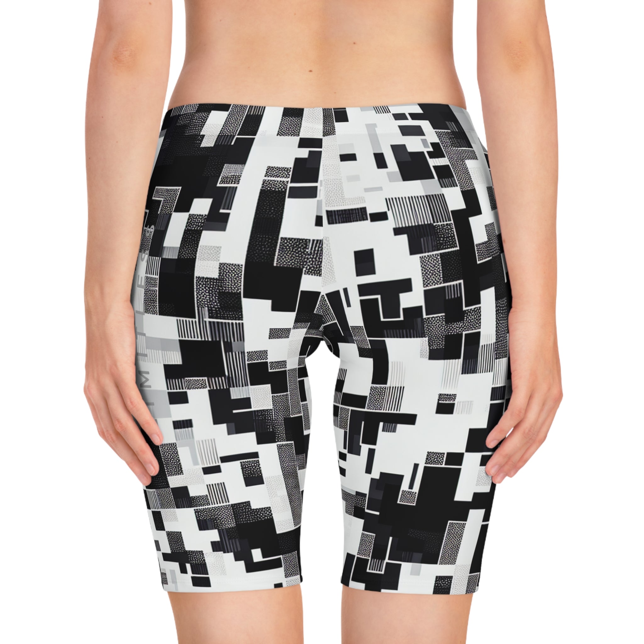 “Limitless” Digital Women's Bike Shorts (Black & White)