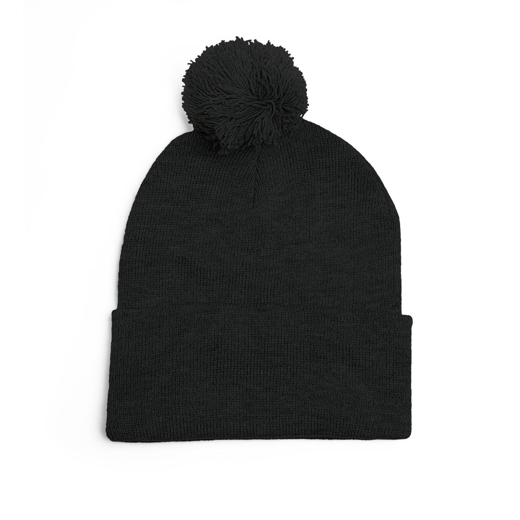“Limitless” Pom-Pom Knit Cap (Embroidery)