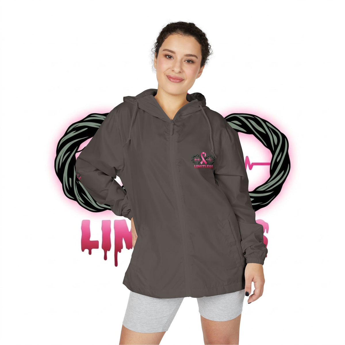 “Limitless” Breast Cancerween Unisex Windbreaker