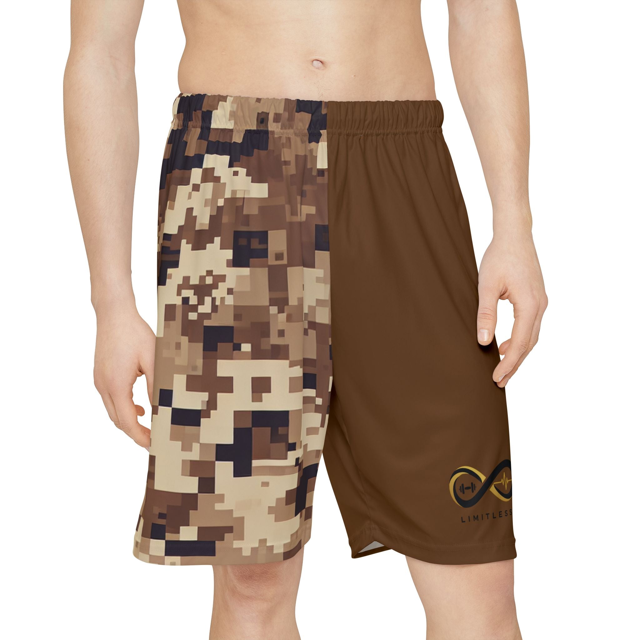 “Limitless” 50/50 Basketball Shorts (Brown)