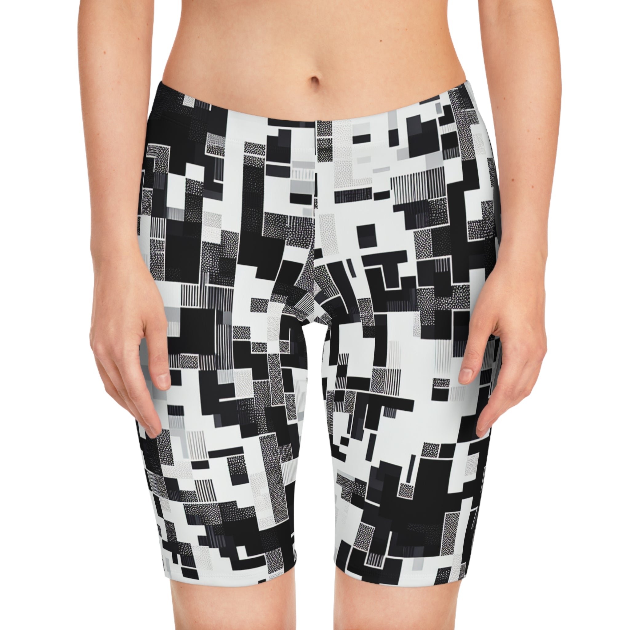 “Limitless” Digital Women's Bike Shorts (Black & White)