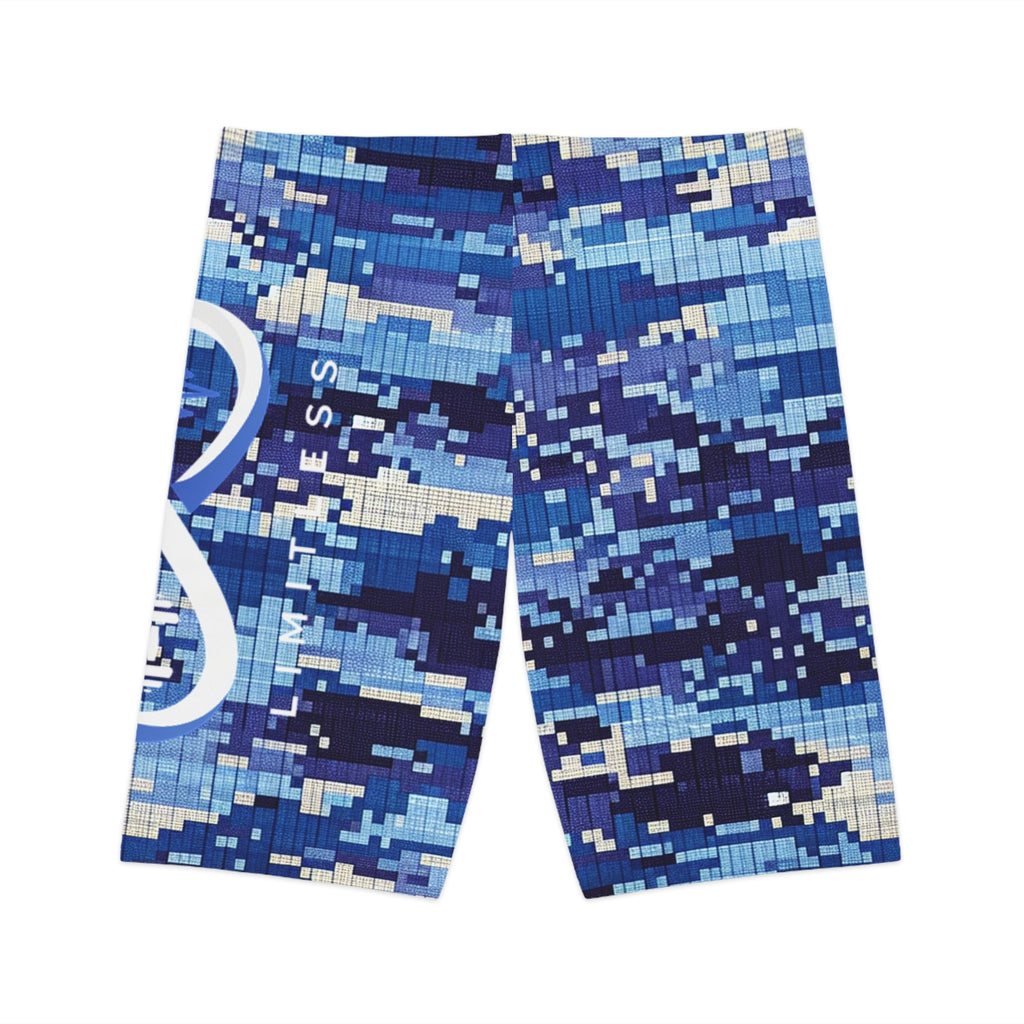 “Limitless” Camo Women's Bike Shorts (Blue)