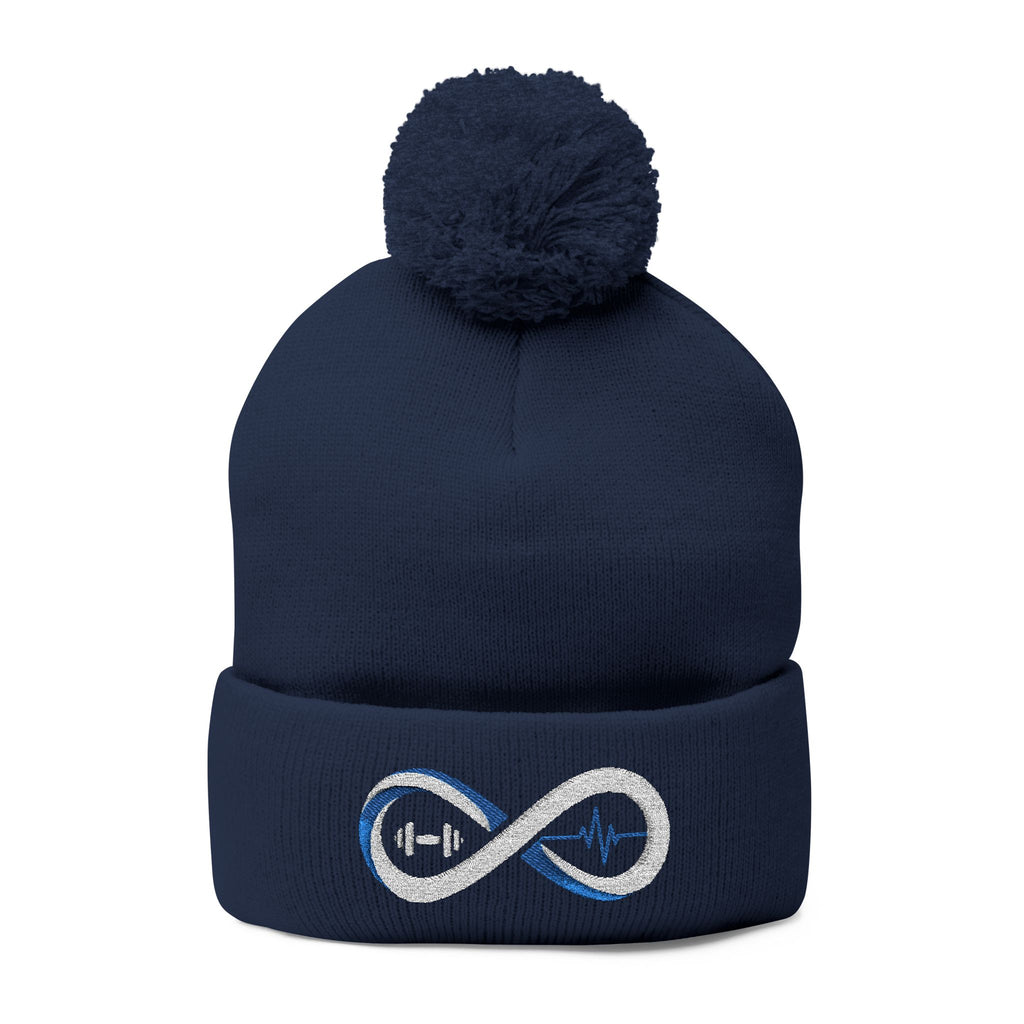 “Limitless” Pom-Pom Knit Cap (Embroidery)