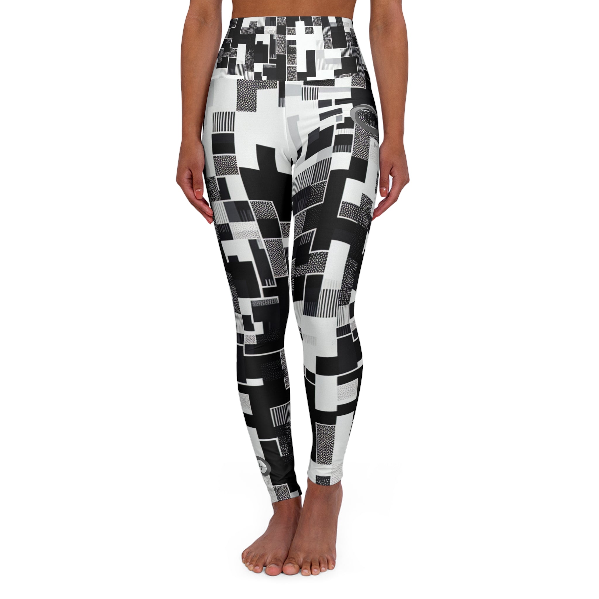 “Limitless” Digital High-Waisted Leggings (Black & White)