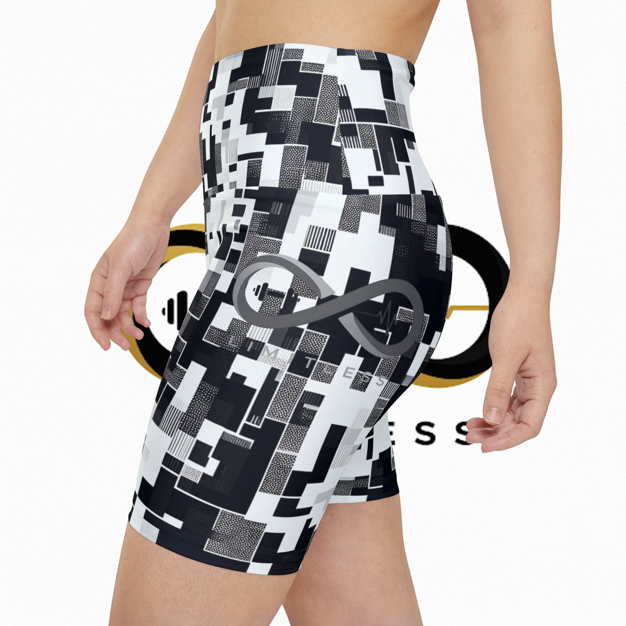 “Limitless” Digital Women's Shorts (Black & White)