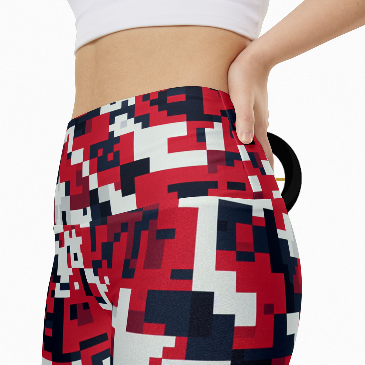 “Limitless” High-Waisted Digital Shorts (Red)