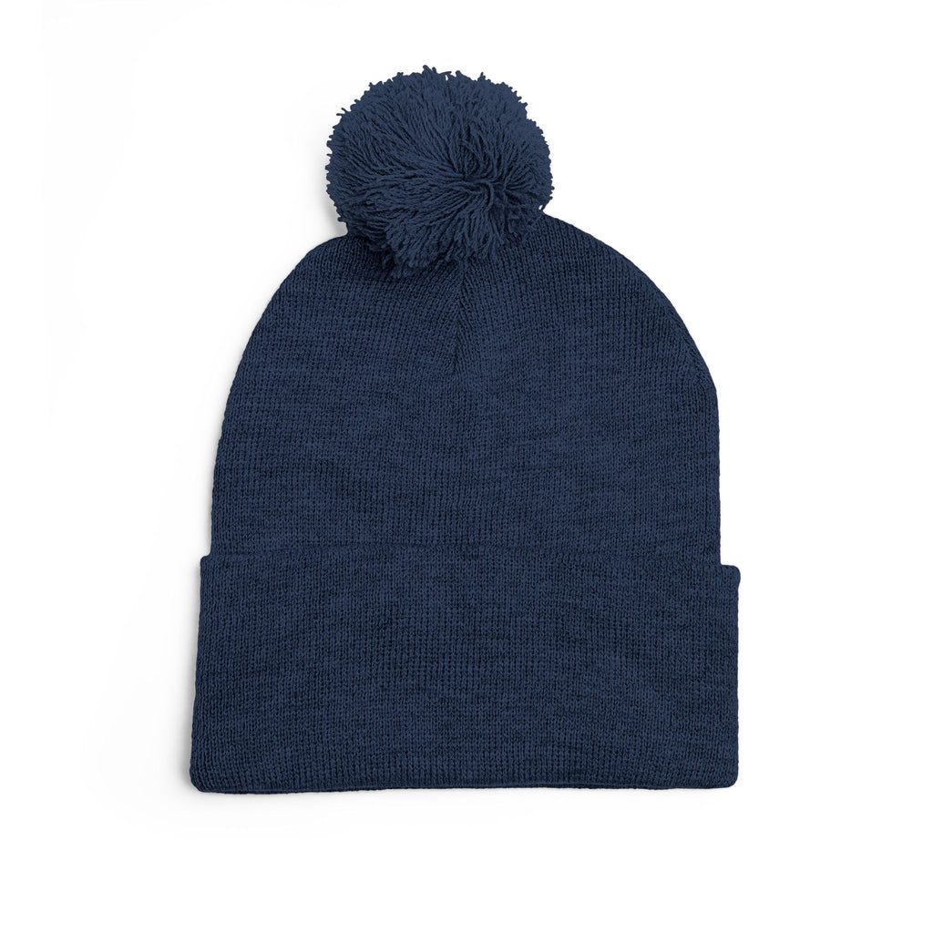 “Limitless” Pom-Pom Knit Cap (Embroidery)