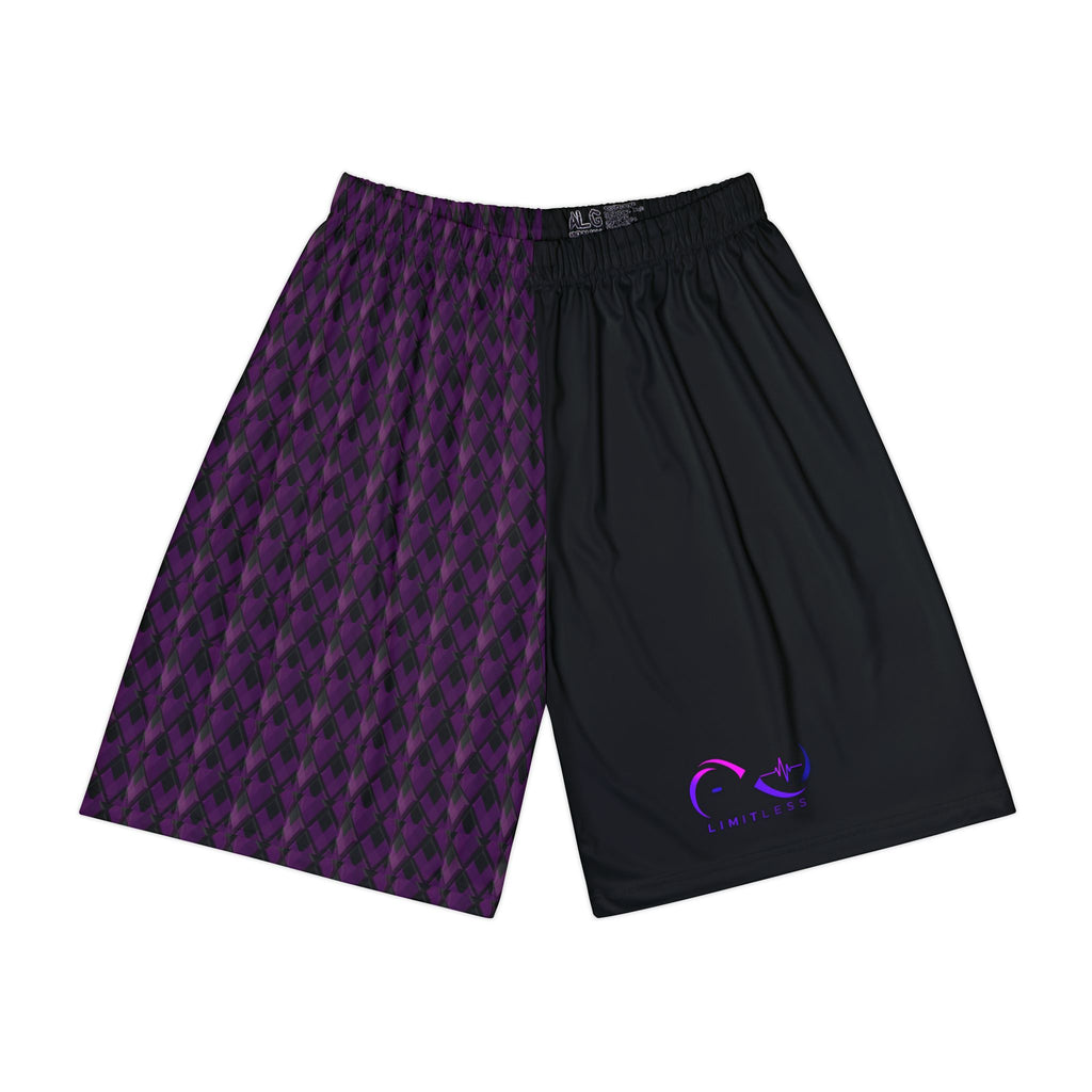 “Limitless” 50/50 Basketball Shorts (Purple)