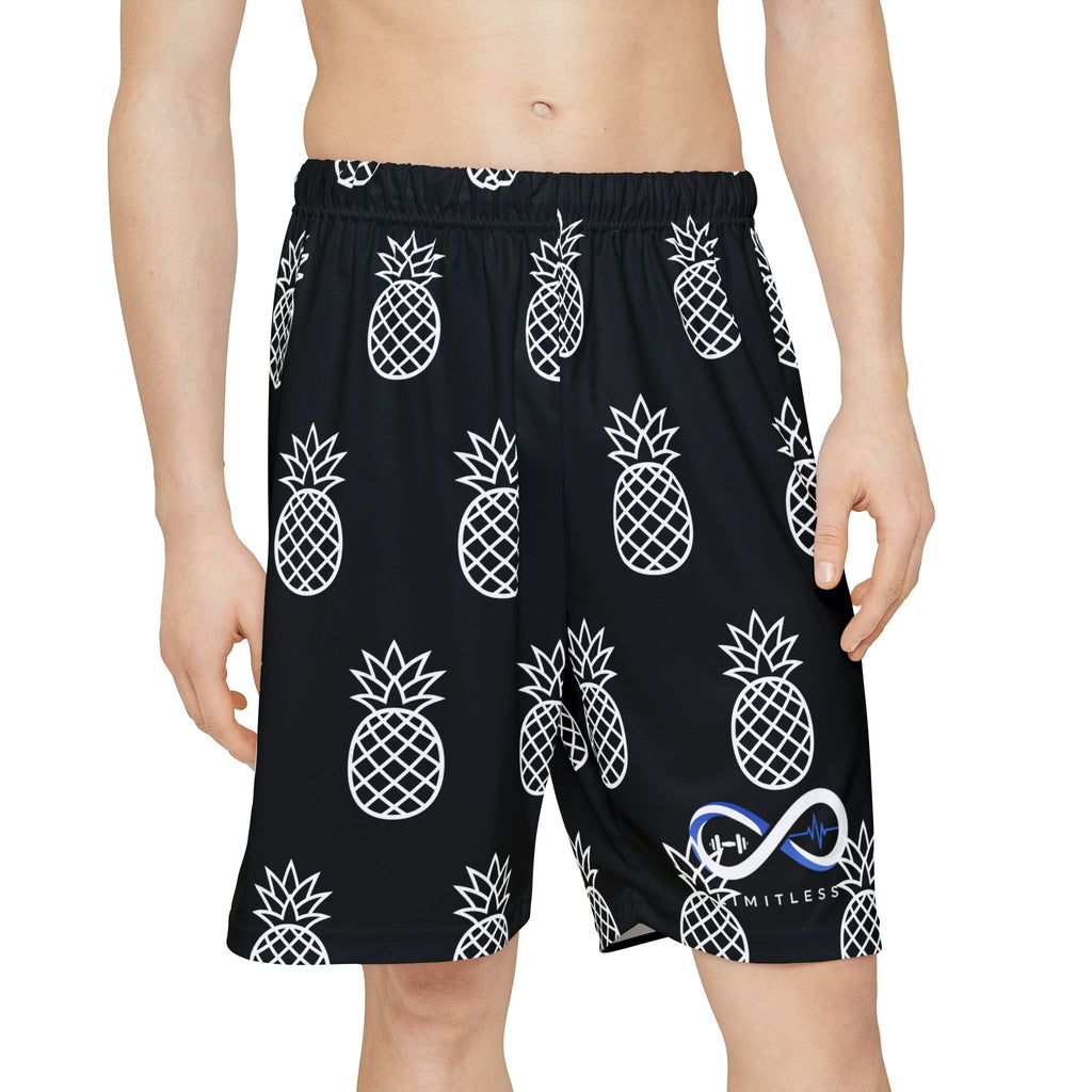“Limitless” Pineapple Basketball Shorts (Black)