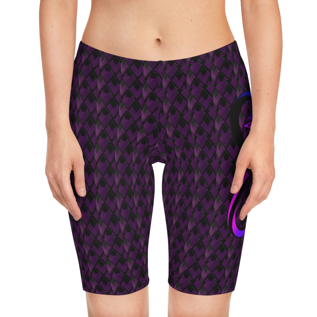 “Limitless” Diamond Women's Bike Shorts (Purple)