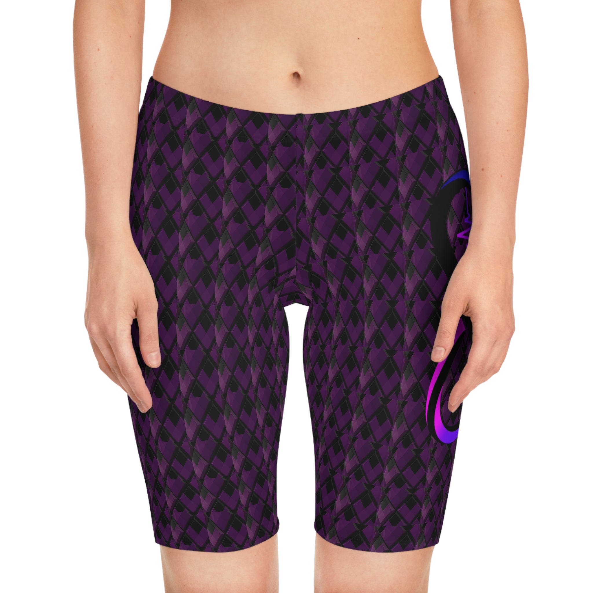 “Limitless” Diamond Women's Bike Shorts (Purple)